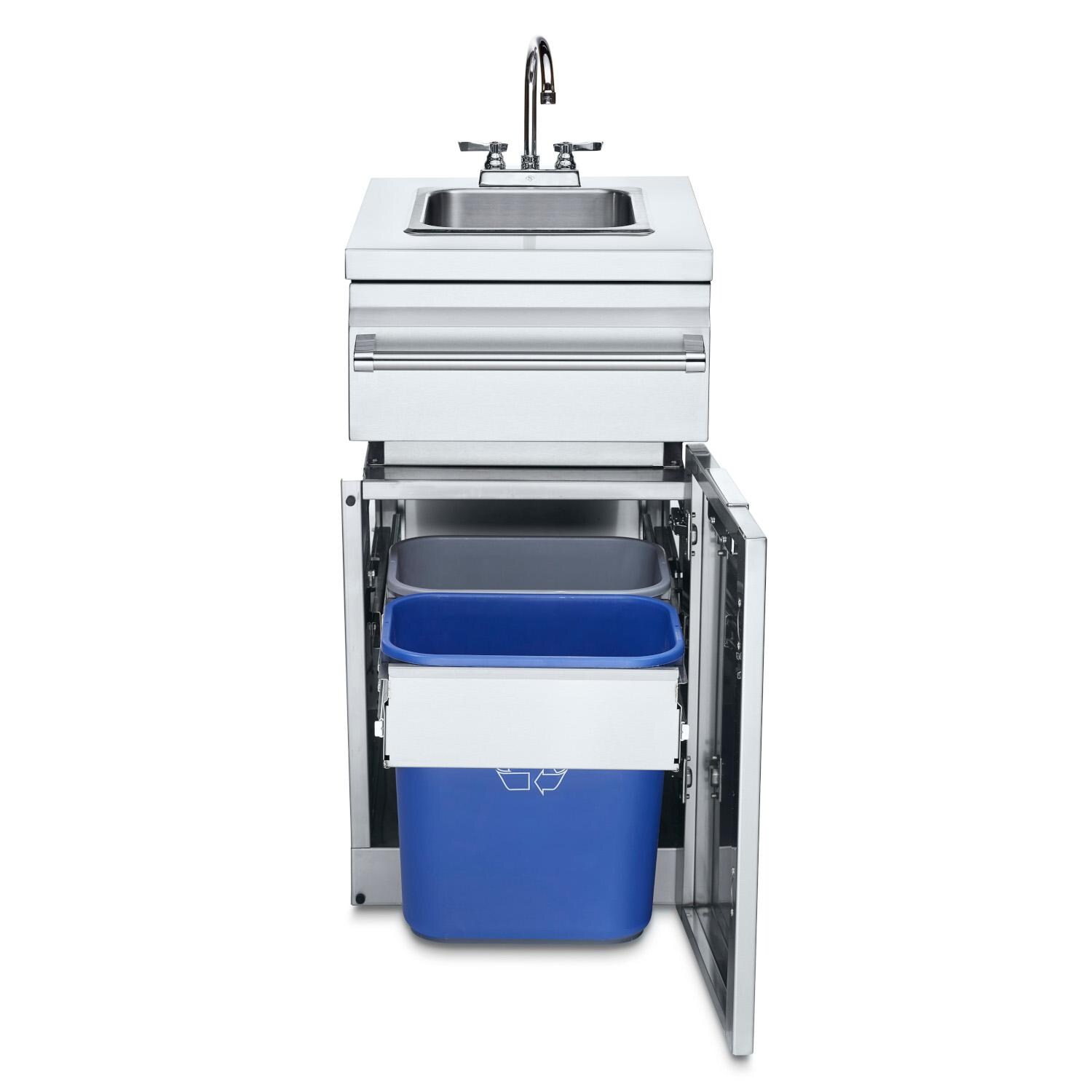 Crown Verity ICM-SK-GH Infinite Series 18-Inch Stainless Steel Cabinet Module with Sink & Garbage Bin Holder thumbnail