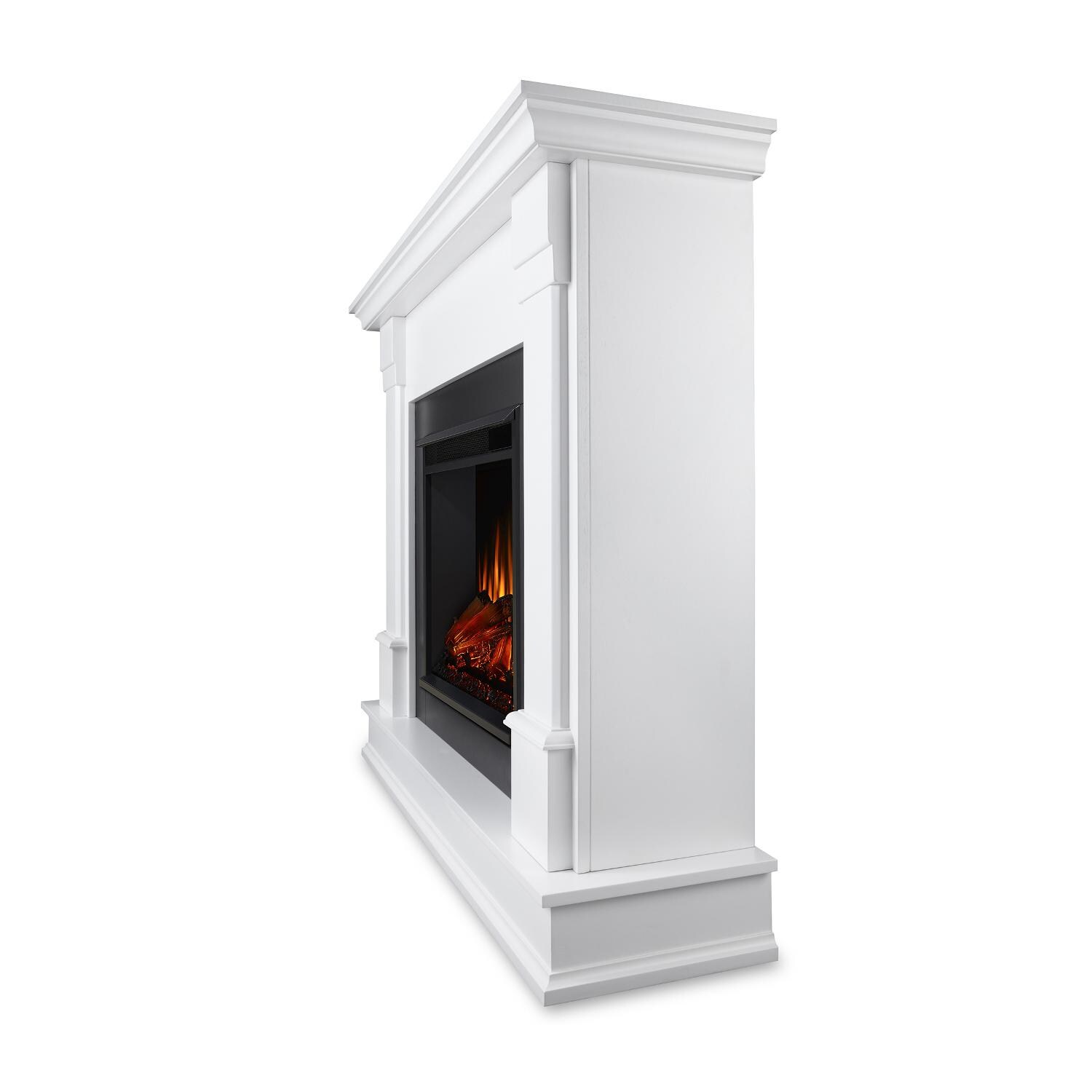 Real Flame - G8600E-W - Silverton 48-Inch Electric Fireplace With Mantel - White - Side View thumbnail