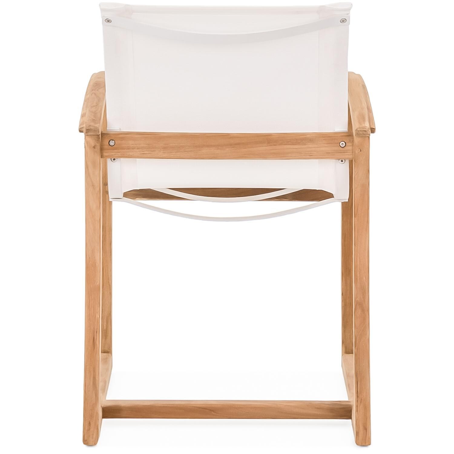 Teak + Table Capri Sling Dining Chair in White - Back - White Background thumbnail