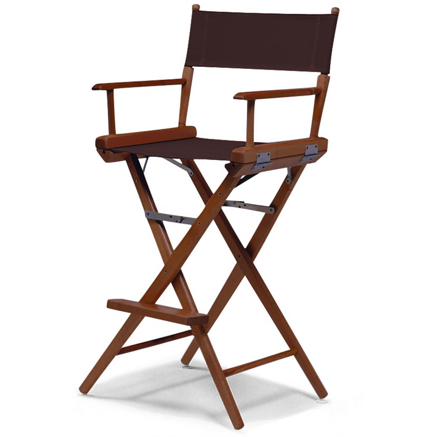 World Famous Bar Height Director Chair By Telescope Casual - Walnut/Brown