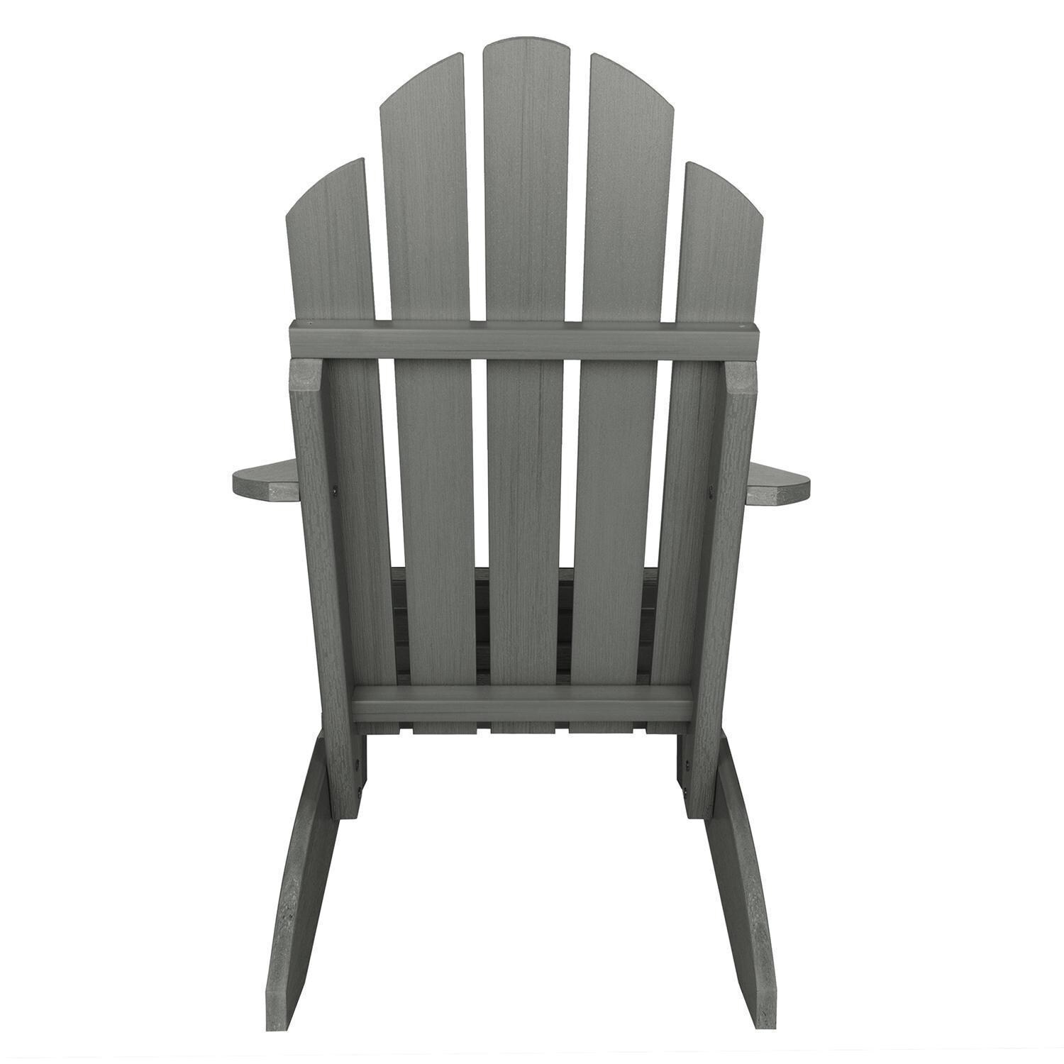 Paradise Key Recycled Plastic Adirondack Chair in Coastal Teak by Lakeview Outdoor Designs - Back View - White Background thumbnail