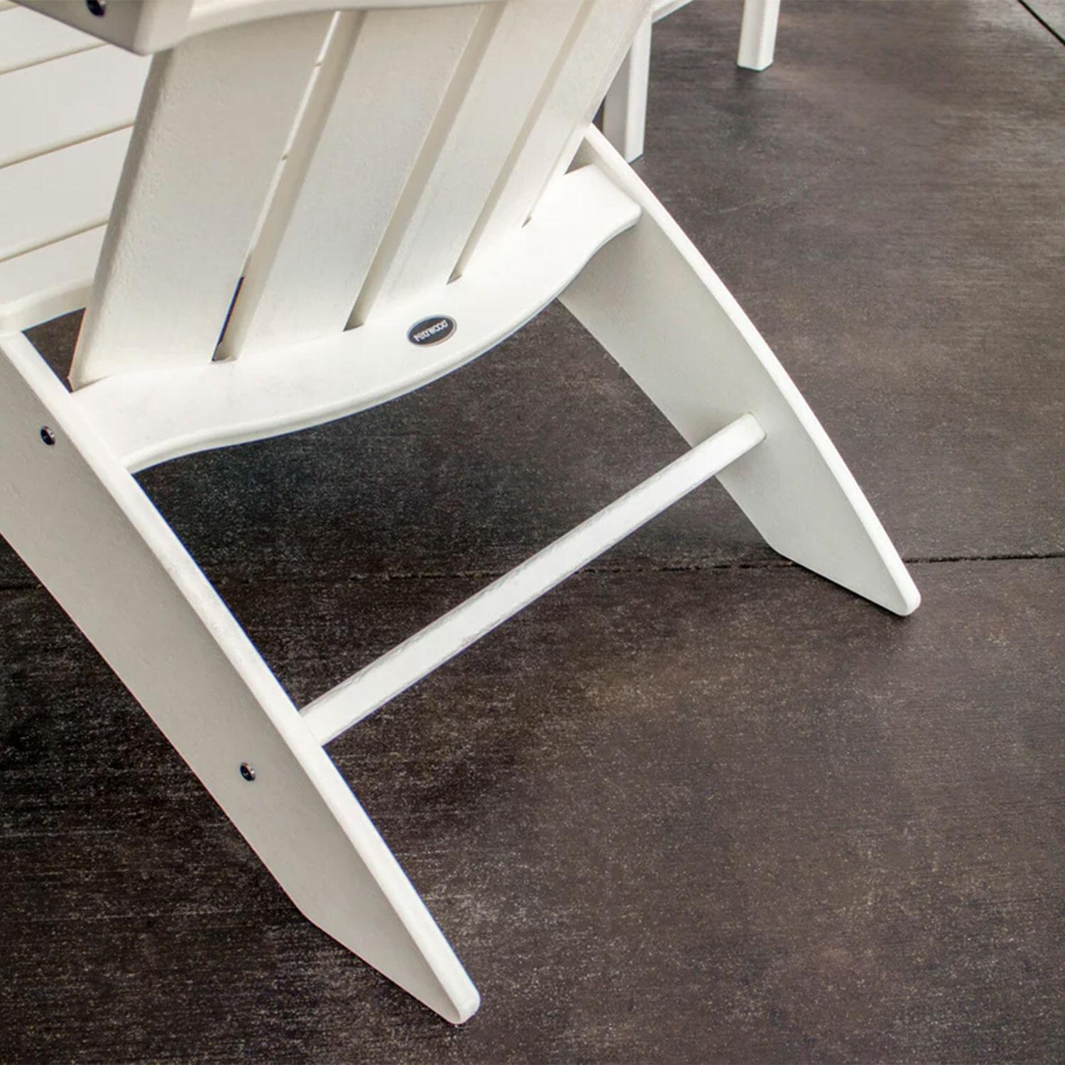 POLYWOOD Vineyard 5-Piece Oversized Adirondack Set - Adirondack Chair - Legs - Shown in White finish - Detail thumbnail
