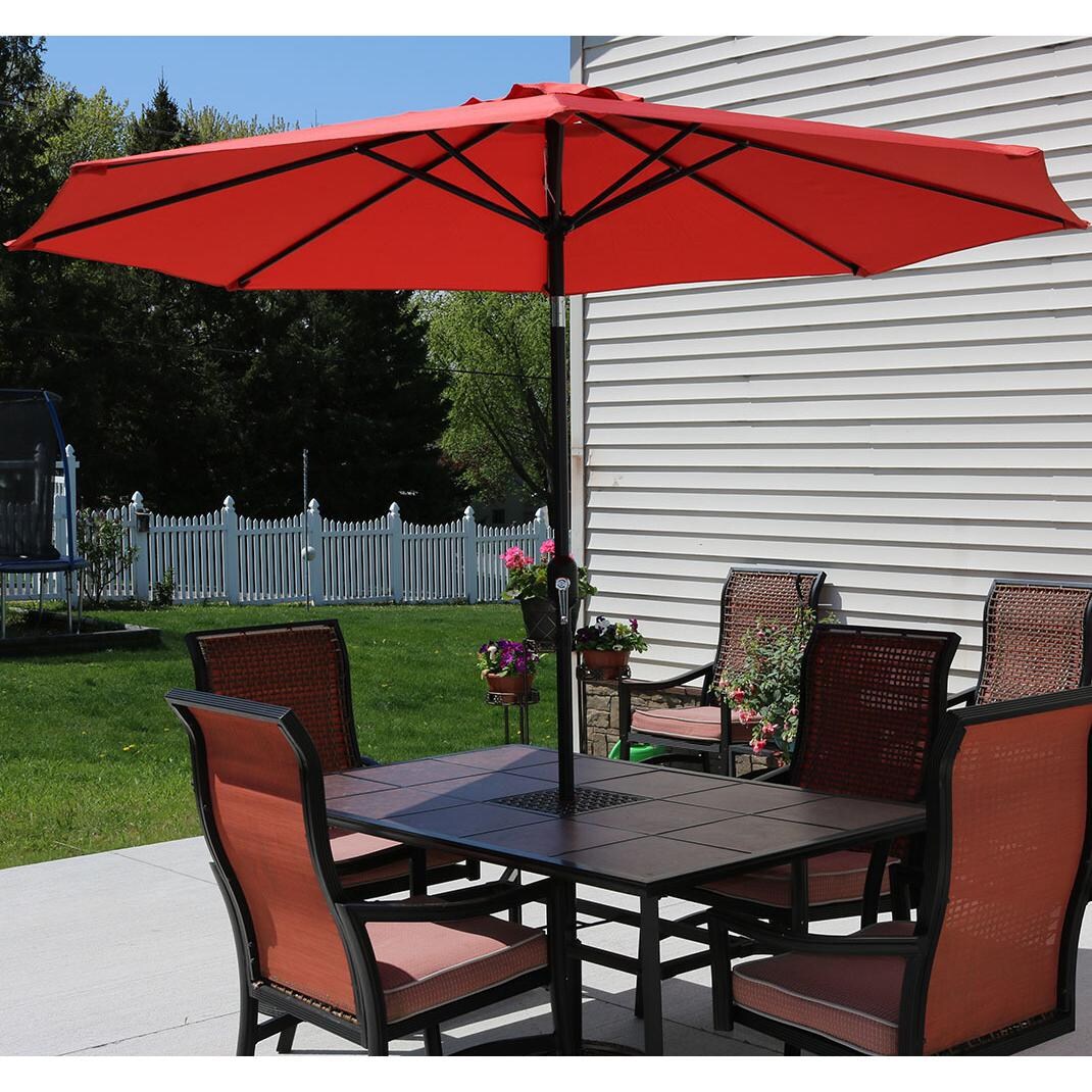 Ultimate Patio 9 Ft. Octagonal Patio Umbrella W/ Crank Lift - Burnt Orange - Lifestyle View thumbnail