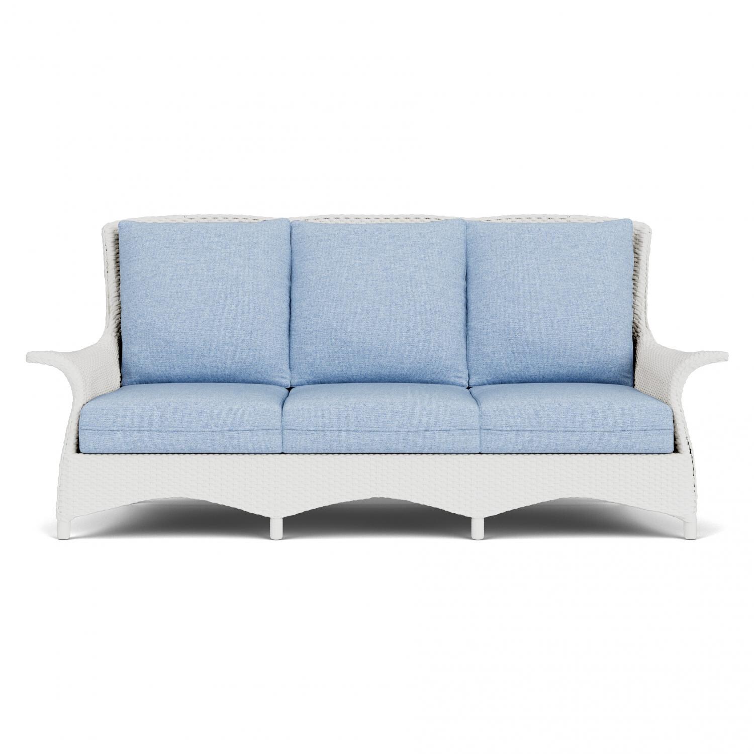 Mandalay Lloyd Loom Sofa in Matte White/Demo Skyway by Lloyd Flanders