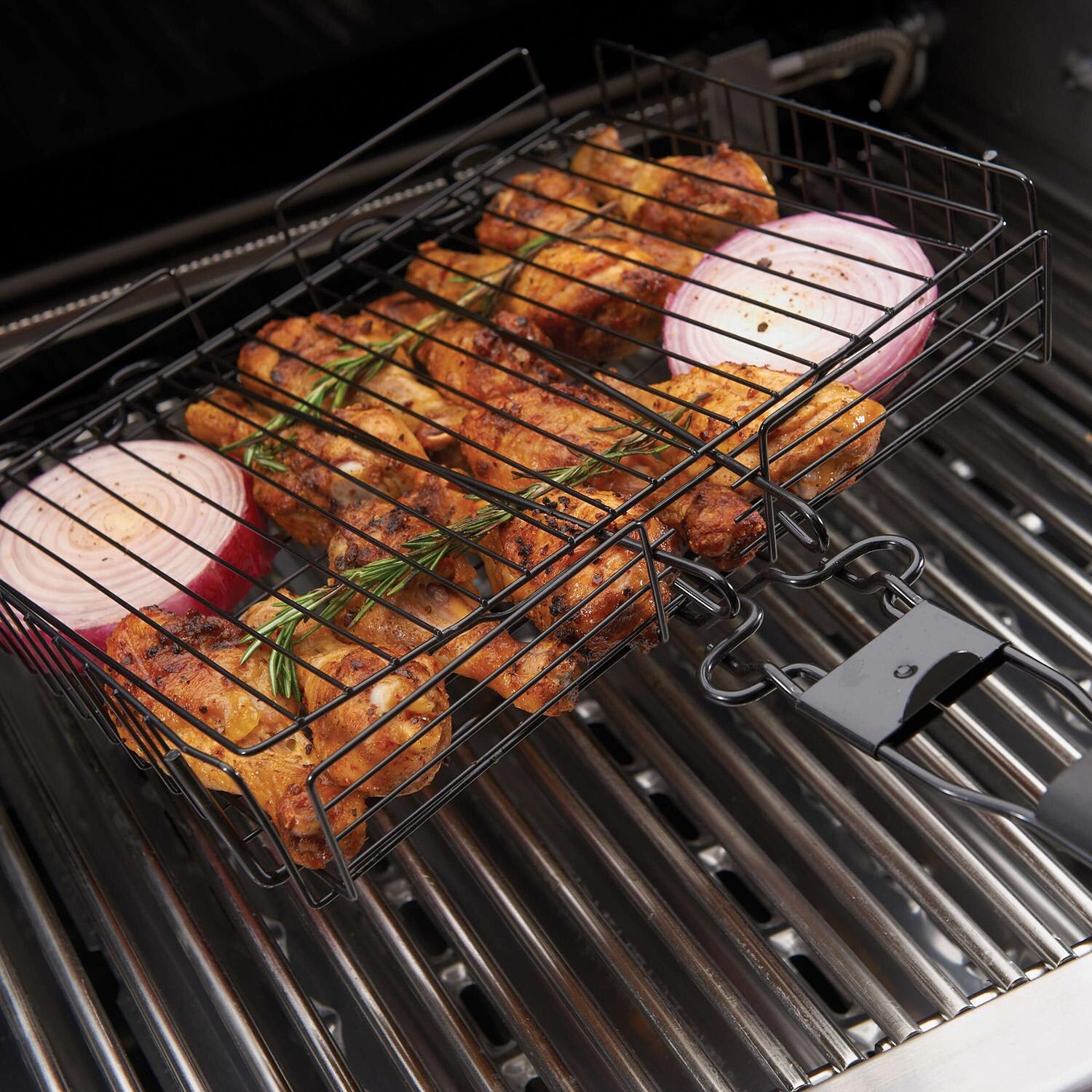 GrillPro Non-Stick Deluxe Broiler Basket w/ Detachable Handle - 24876 - Cooking - Lifestyle thumbnail