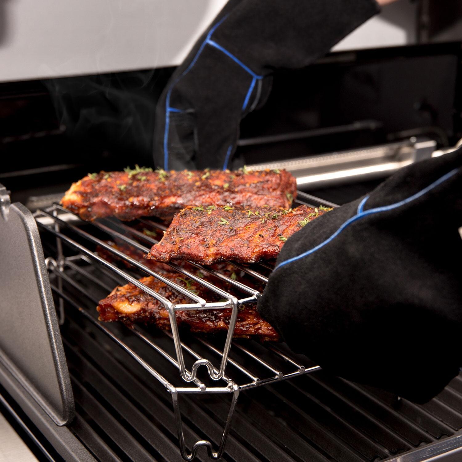 Broil King 63110 Stack-A-Rack - Adjusting Rack W/ Ribs On Grill - Lifestyle thumbnail