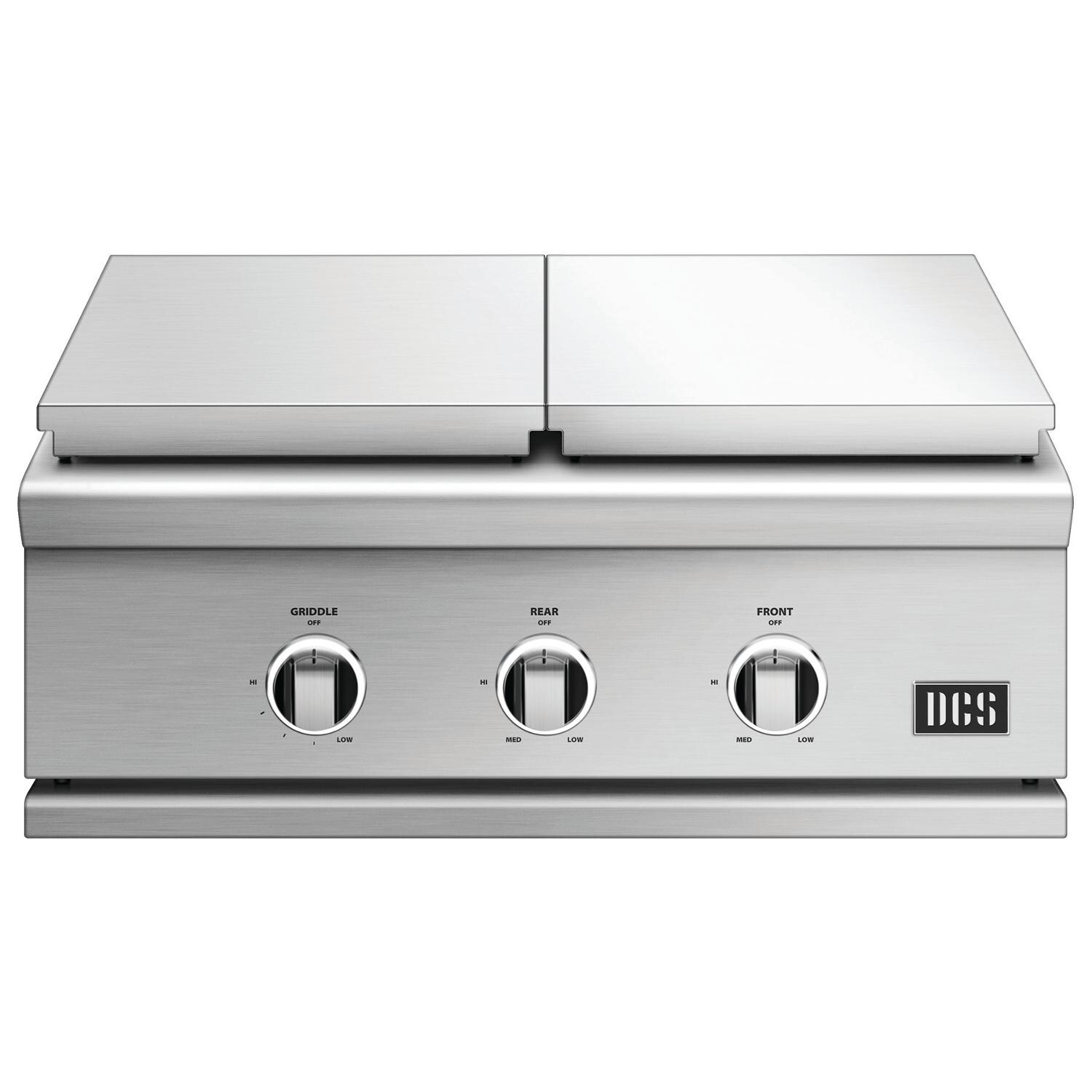 DCS GDSBE1-302-N Series 9 30-Inch Natural Gas Double Side Burner with Griddle - Cover on Top thumbnail