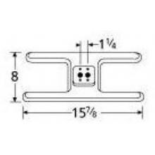Stainless Steel H Twin, Centered, 1.25 Inch Offset Burner Head 10502 image