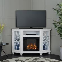 Real Flame 1750E-W Lynette 56-Inch Corner Electric Fireplace Entertainment Center - White