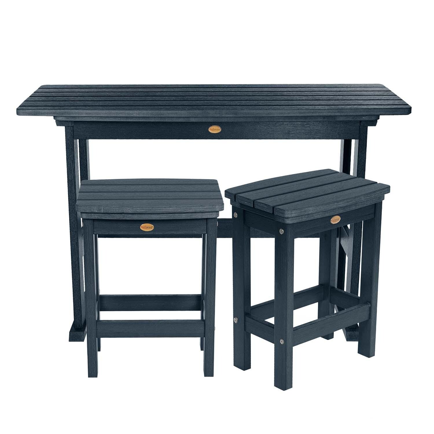 Hart Lane 3 Pc Recycled Plastic Counter Height Dining Set in Federal Blue By Lakeview - White Background thumbnail