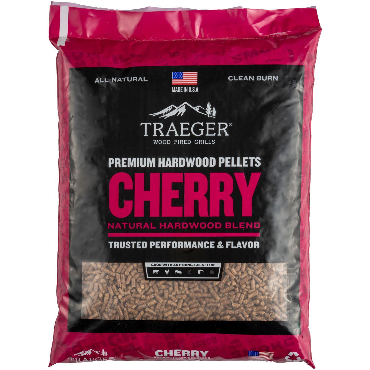 Traeger 20 Lb. Natural Hardwood Pellets Cherry BBQGuys