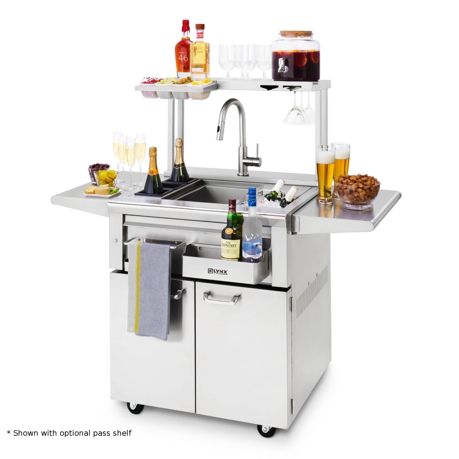 Lynx 30-Inch Freestanding Cocktail Station With Sink & Ice Bin Cooler - Fully Stocked thumbnail