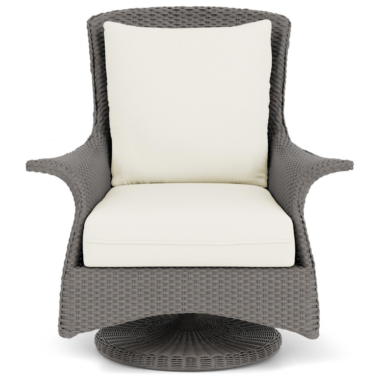 Mandalay Lloyd Loom Swivel Rocker Club Chair in Pewter/Sailcloth Salt by Lloyd Flanders