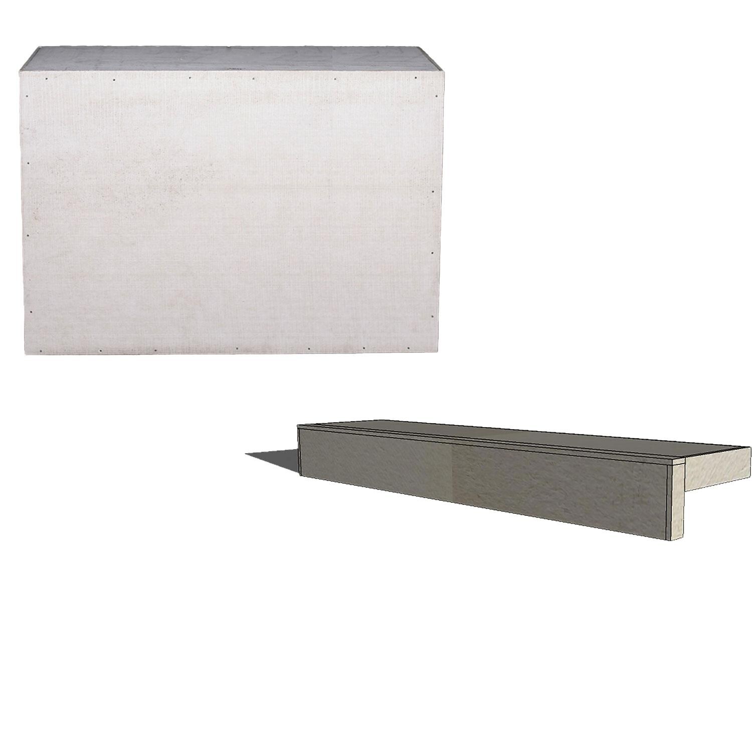 Universal 54 Inch Outdoor Kitchen Filler Cabinet - ADA And Universal 54 Inch Ready To Finish Overhang Raised Bar