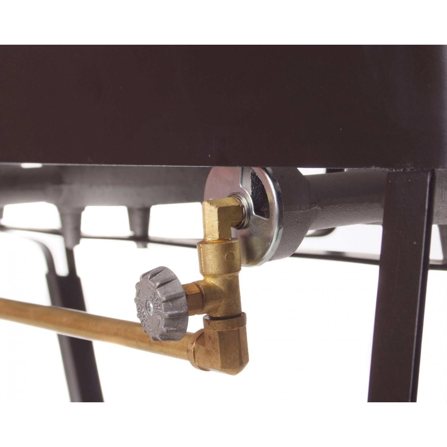 Cajun Cookware 3-Burner Propane Gas Stove With Shelves - Close Up 3 thumbnail