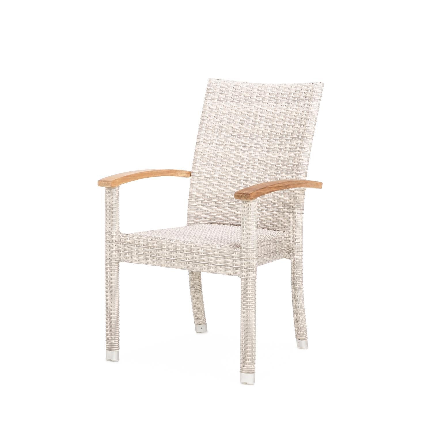 Teak + Table Oyster Bay Dining Chair in Stacking in Granite - Stacking, Side - White Background thumbnail