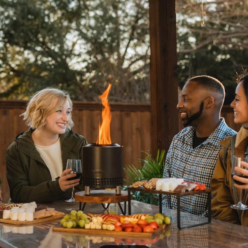 Solo Stove - SSMESA-XL-ASH - Tabletop Fire Pit - Ash - Lit Outside thumbnail