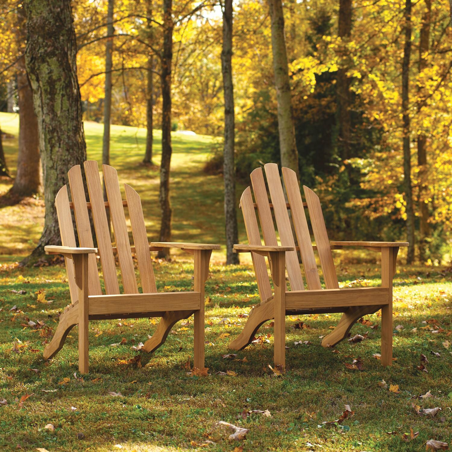 Oxford Garden Oxford Natural Teak Adirondack Chair - Fall Yard thumbnail