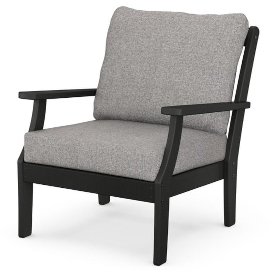 POLYWOOD Braxton Deep Seating Chair in Black / Grey Mist thumbnail