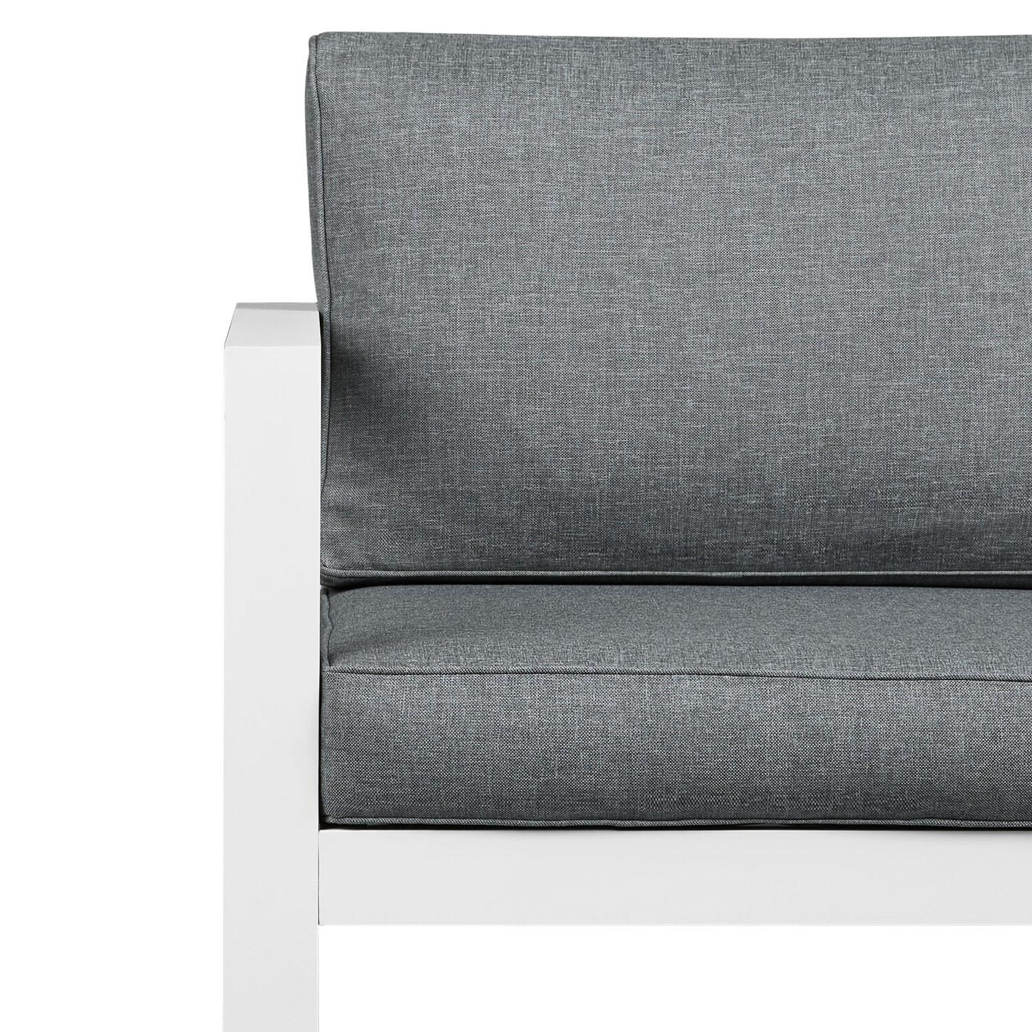 Lakeview Villa Flora White W/ Gray Cushions Aluminum Loveseat - Detail thumbnail