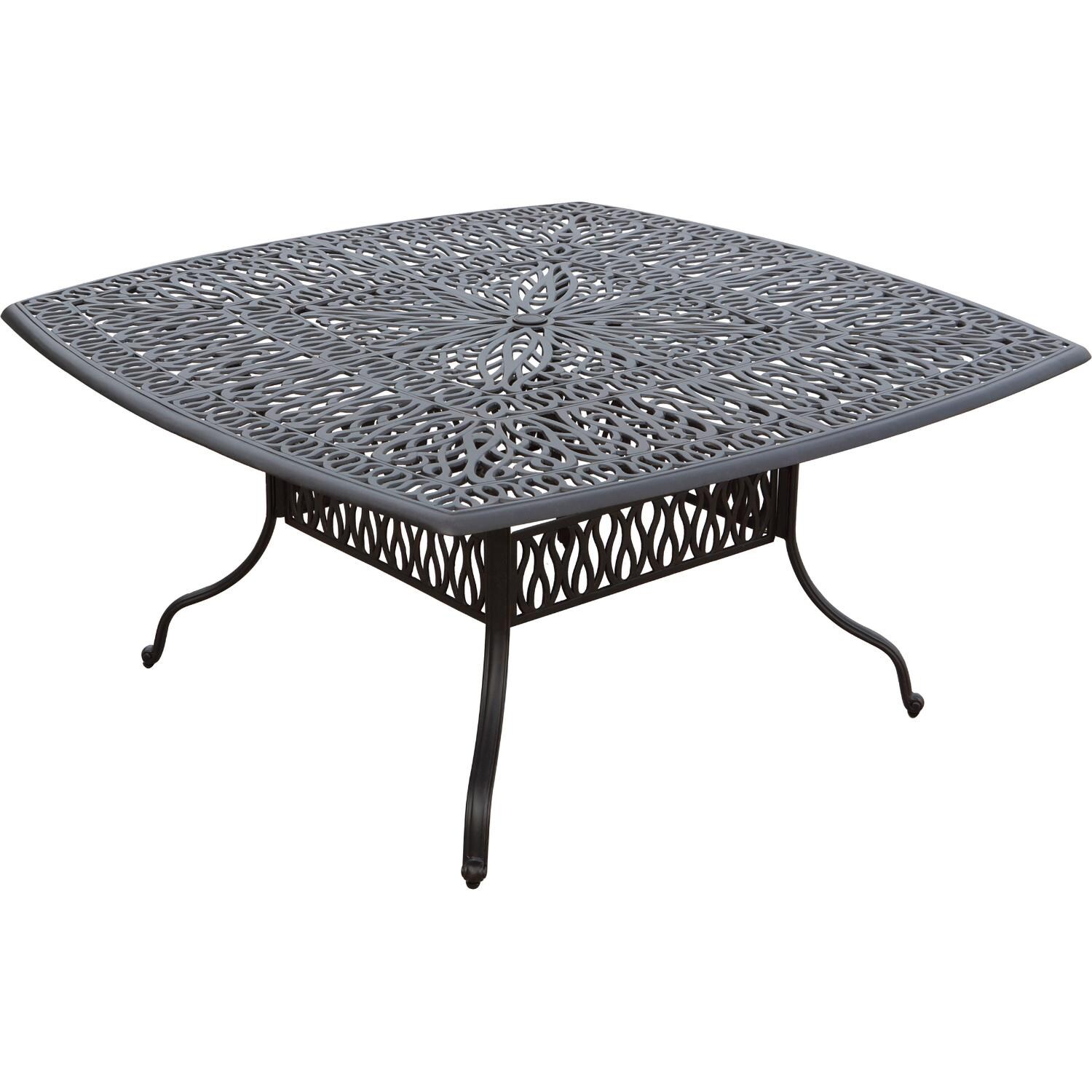 Darlee Elisabeth 9-Pc Dining Set w/ 64-Inch Table & Swivel Rockers in Antique Bronze/Beige - Table - White Background thumbnail