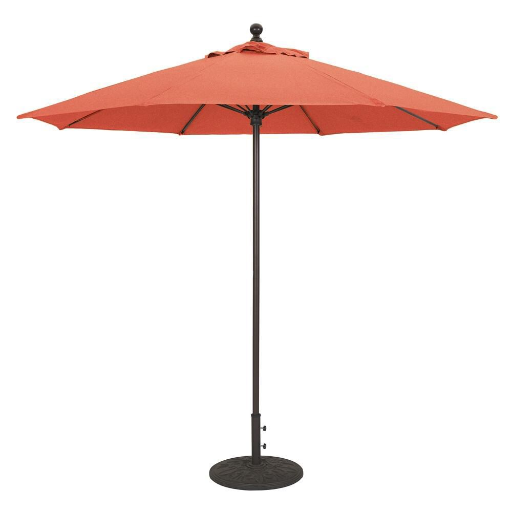 Galtech 9 Ft. Bar Height Octagonal Aluminum Patio Market Umbrella W/ Push Lift - Antique Bronze Frame W/ Sunbrella Canvas Brick Canopy