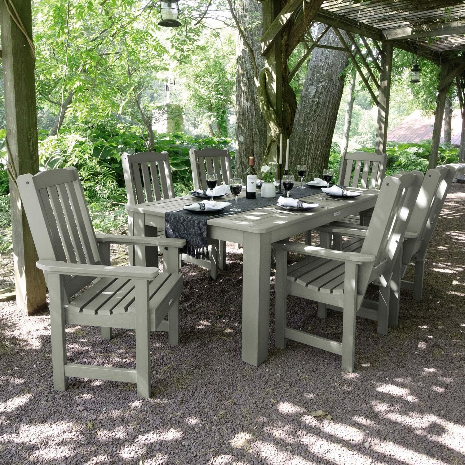 Hart Lane 7 Pc Recycled Plastic Rectangular Dining Set in Eucalyptus by Lakeview Outdoor Designs