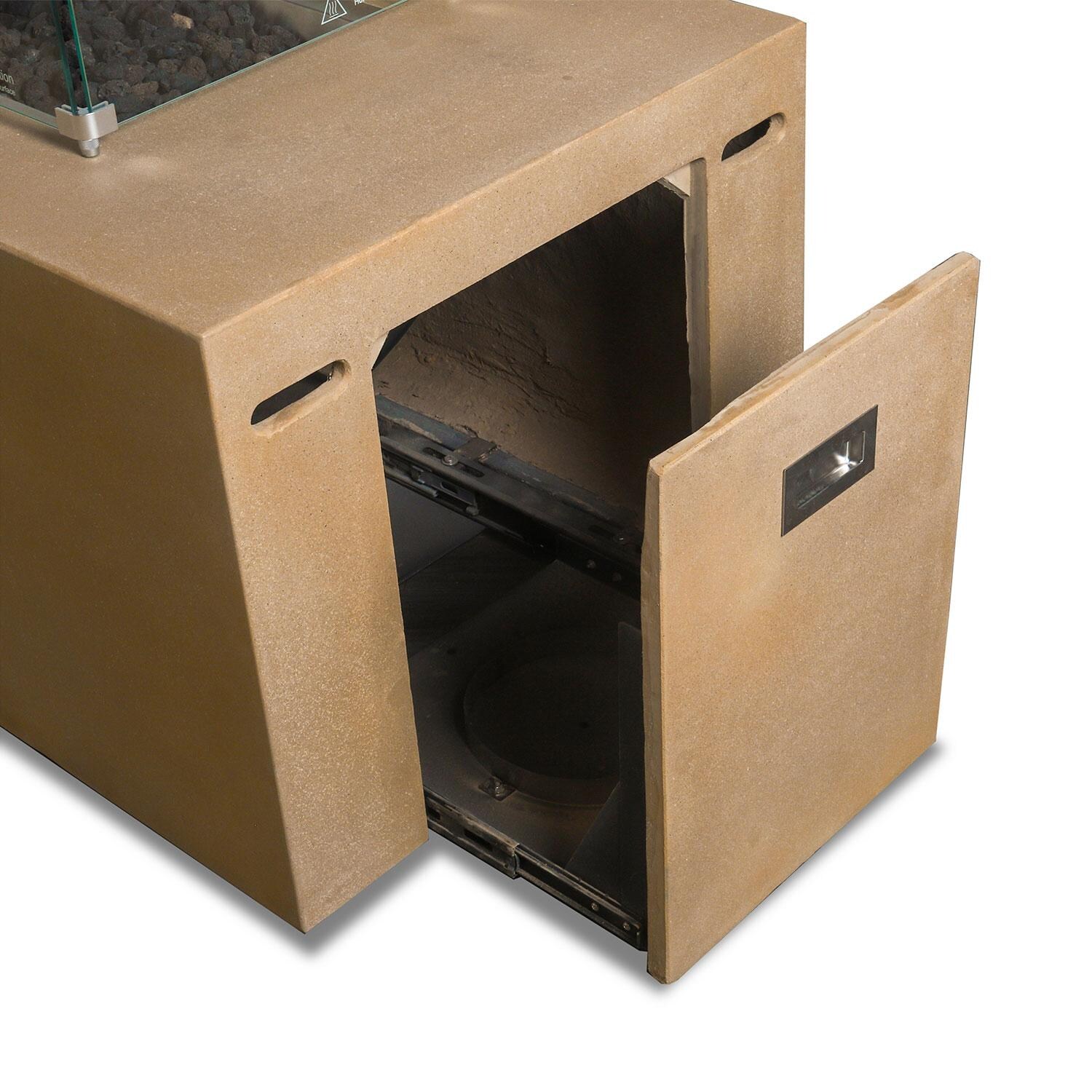 Glenwood 72-in Rectangular Concrete Propane Fire Pit in Sand by Lakeview Outdoor Designs - Hidden Propane Tank - Detail thumbnail
