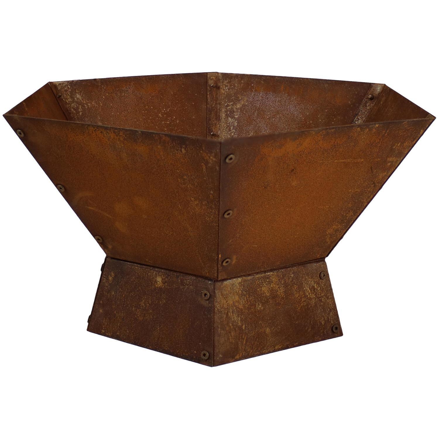 Ultimate Patio 24-Inch Rusted Steel Wood Burning Fire Pit - Front View thumbnail