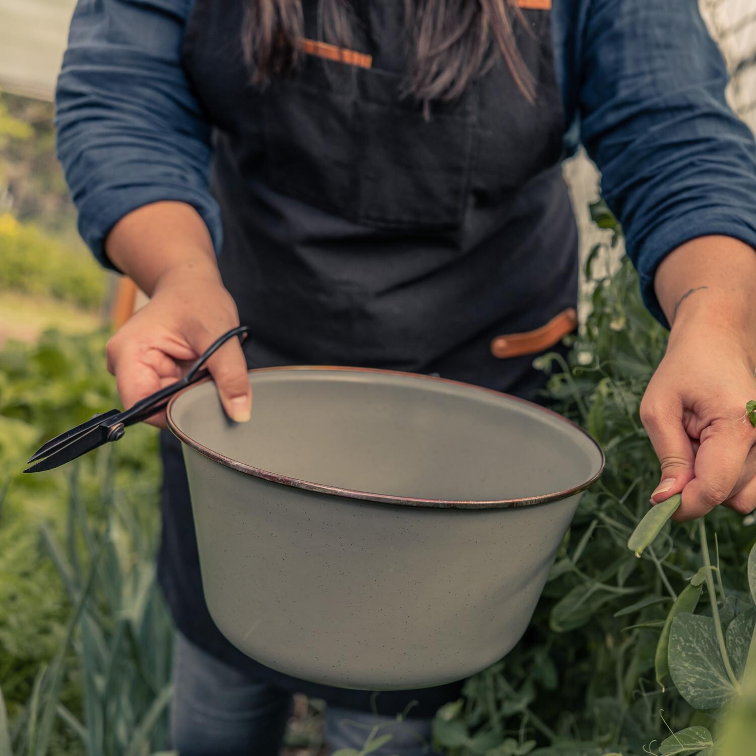Barebones Living CKW-378 Enamel Mixing Bowl Set - Slate Gray - Lifestyle