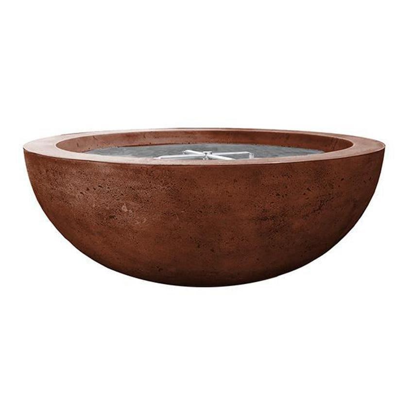 Moderno 4 48-in Round Glass Fiber Reinforced Concrete Propane Fire Bowl in Cafe by Prism Hardscapes - White Background thumbnail