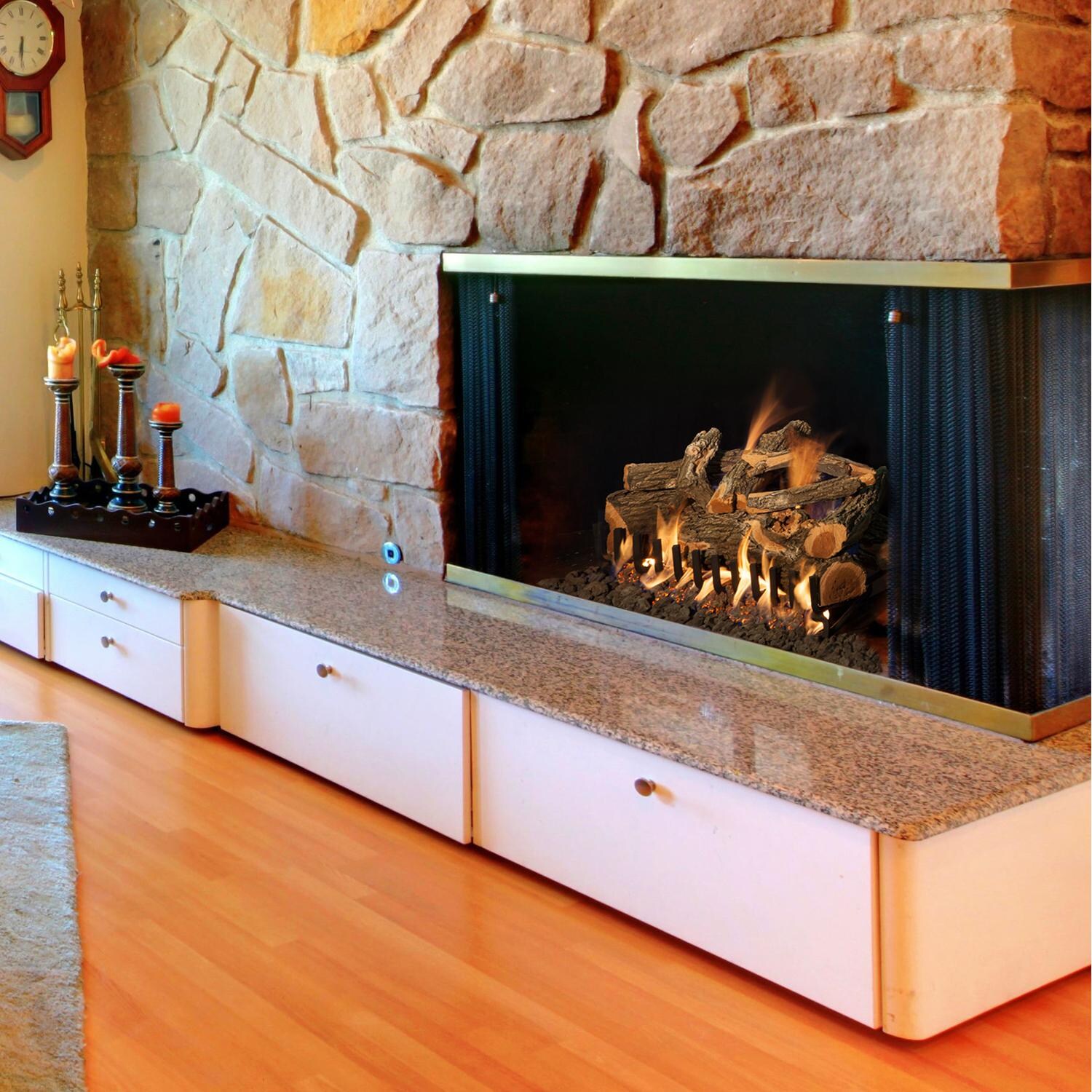 Grand Canyon 30-Inch Arizona Weathered Oak Vented Log Set W/ 3 BRN Burner - Lifestyle thumbnail