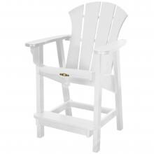 Pawleys Island Sunrise Poly Lumber Patio Adirondack Counter Height Patio Bar Stool - White
