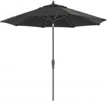 9 Ft. Octagonal Aluminum Auto Tilt Patio Umbrella W/ Crank Lift By BBQGuys - Black Frame / Sunbrella Canvas Black Canopy image