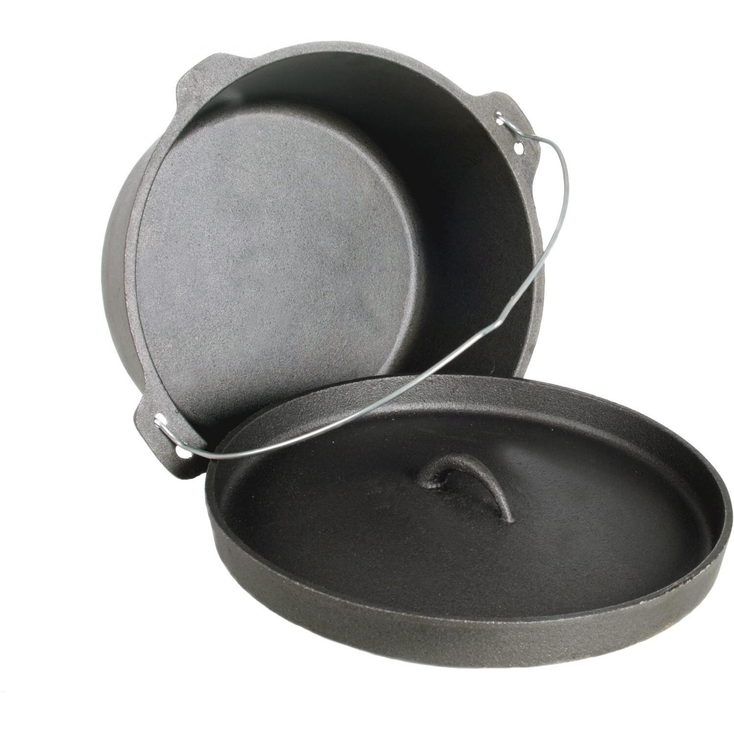 Cajun Cookware 9-Quart Seasoned Cast Iron Camp Pot With Legs - Inside View thumbnail