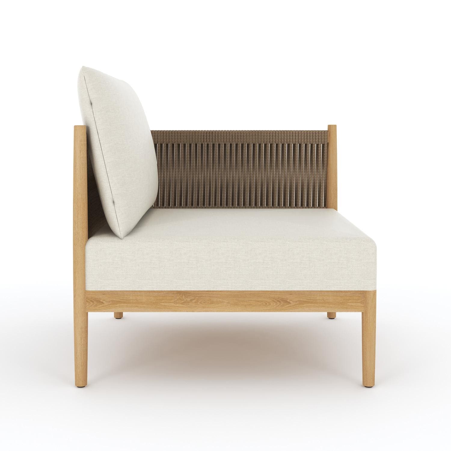 Royal Teak Collection SLARM San Lucas Teak Sectional Arm Chair - Right Arm Side - White Background thumbnail