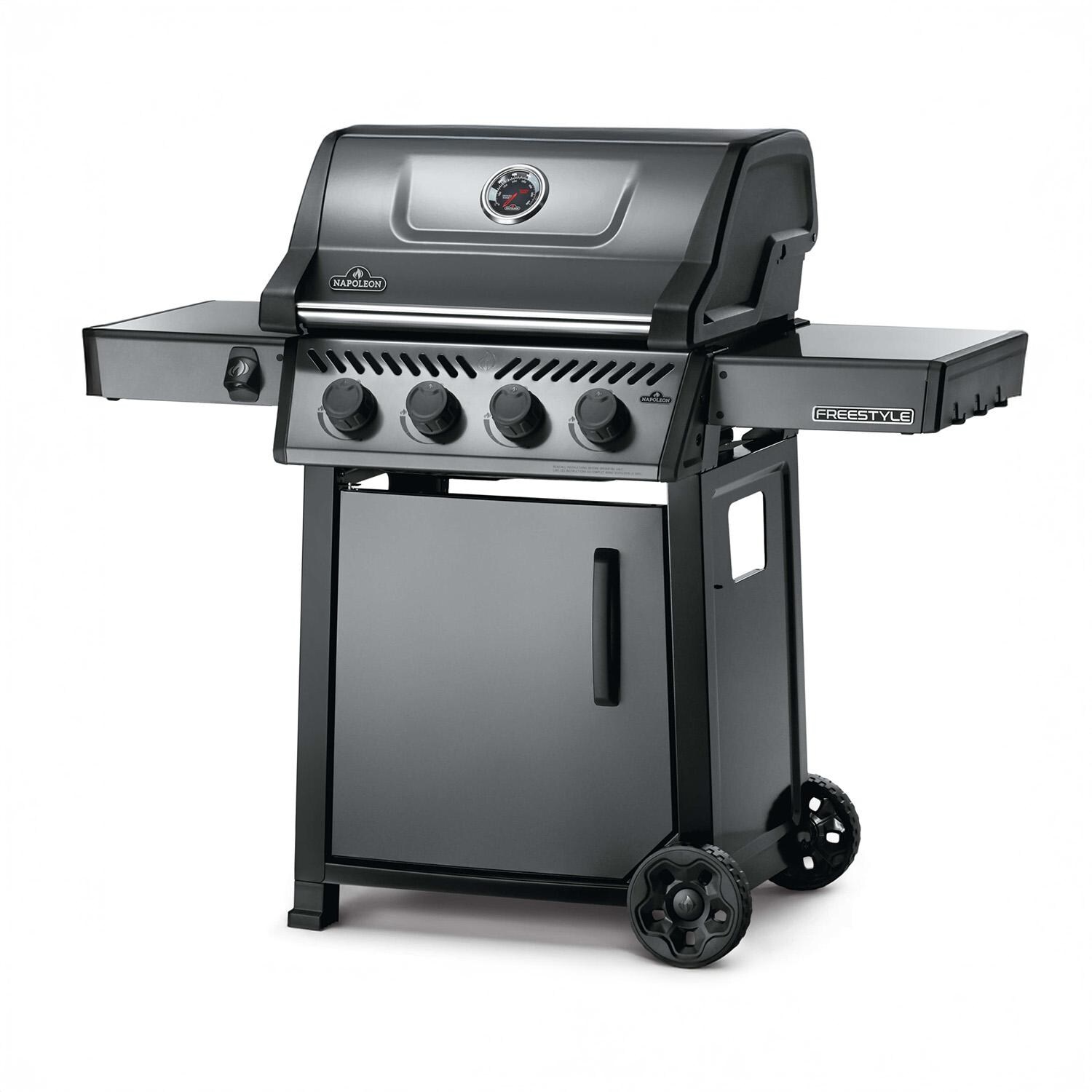 Napoleon F425DPGT Freestyle 425 4 Burner Propane Gas Grill - Graphite Grey - Angled - White Background thumbnail