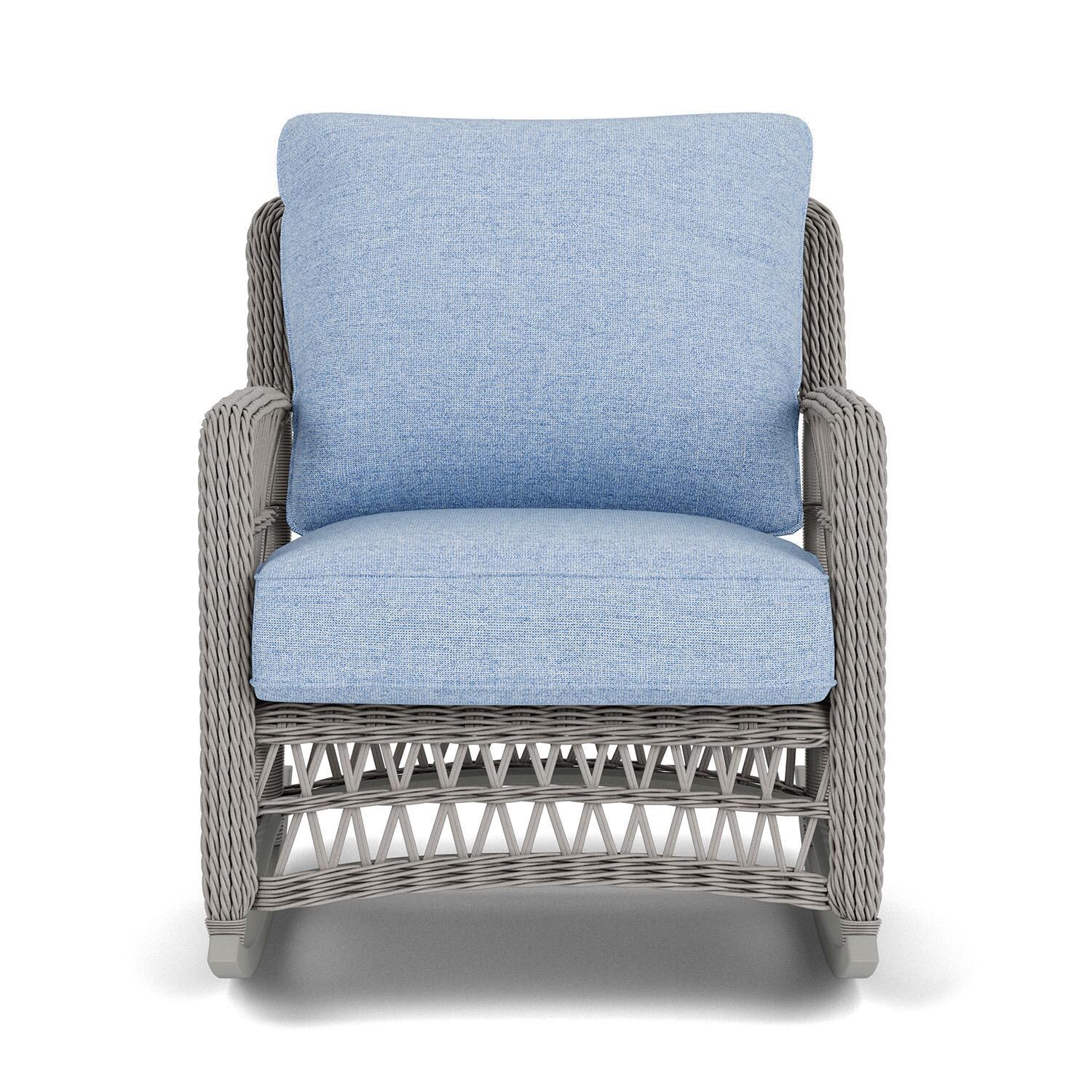 Lloyd Flanders Mackinac Lounge Rocker in Putty Finish with Demo Skyway Fabric thumbnail