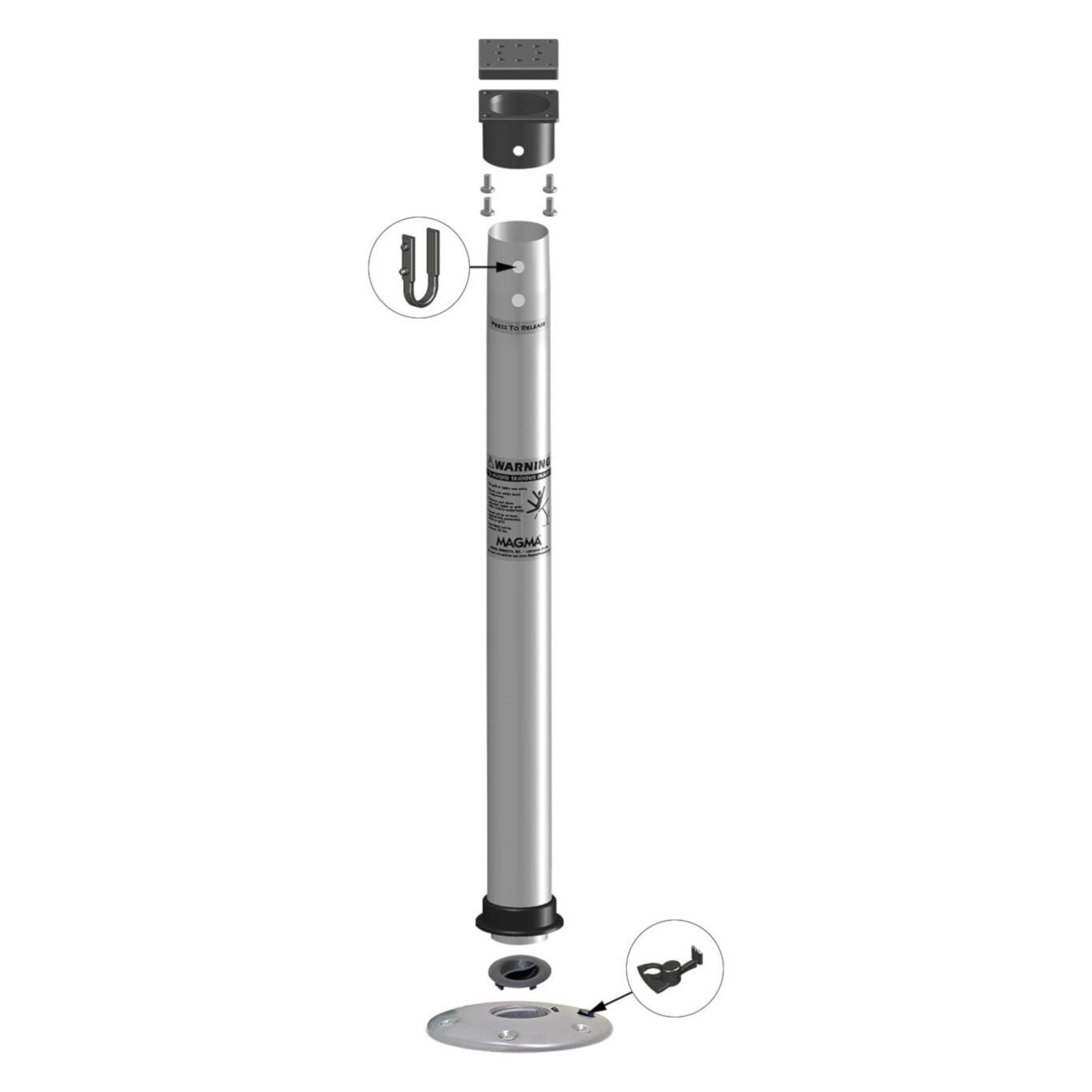 Magma T10-185 Double Locking Stowable Pedestal Mount - Double Locks thumbnail