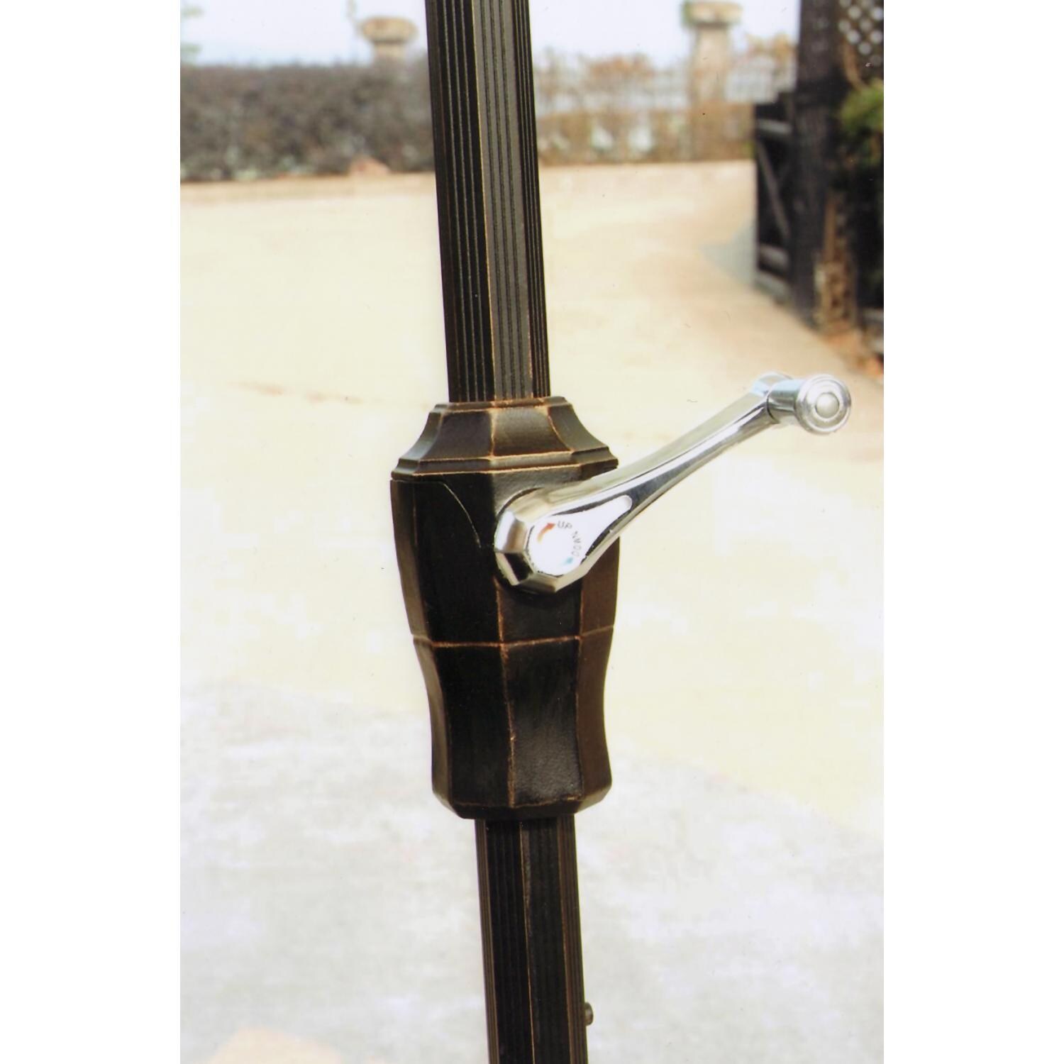 Darlee 9 Ft. Octagonal Market Umbrella w/ Auto Tilt - Antique Bronze w/ Neutral Brown Canopy