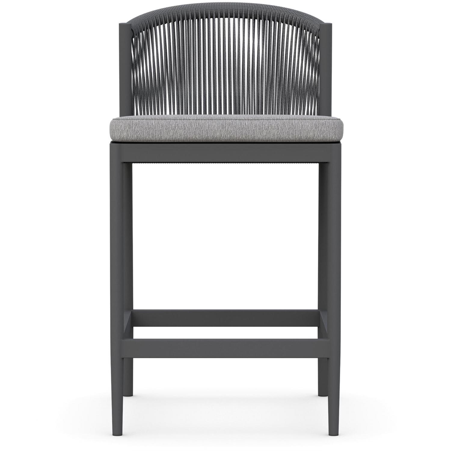 Azzurro Living Catalina Woven Rope Counter Stool in Ash/Fog - Front - White Background thumbnail