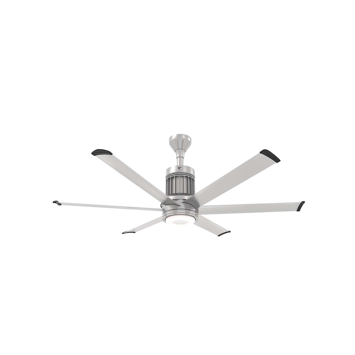 Big Ass Fans MK-I61-051906A727I06 60-Inch i6 Ceiling Fan Universal Mount W/6-Inch Ext Tube Brushed Silver - With Light On (Sold Separately) thumbnail