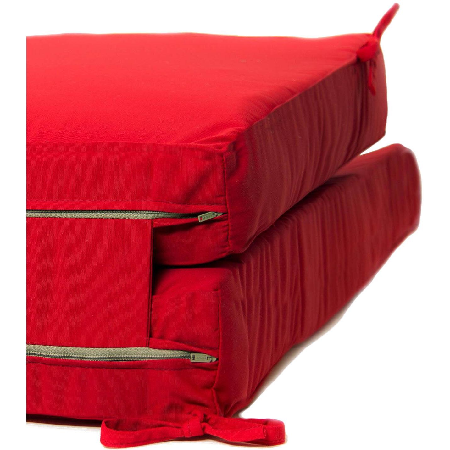 Extra Long Replacement Chaise Lounge Cushion With Knife Edge - Zipper And Tie Detail thumbnail