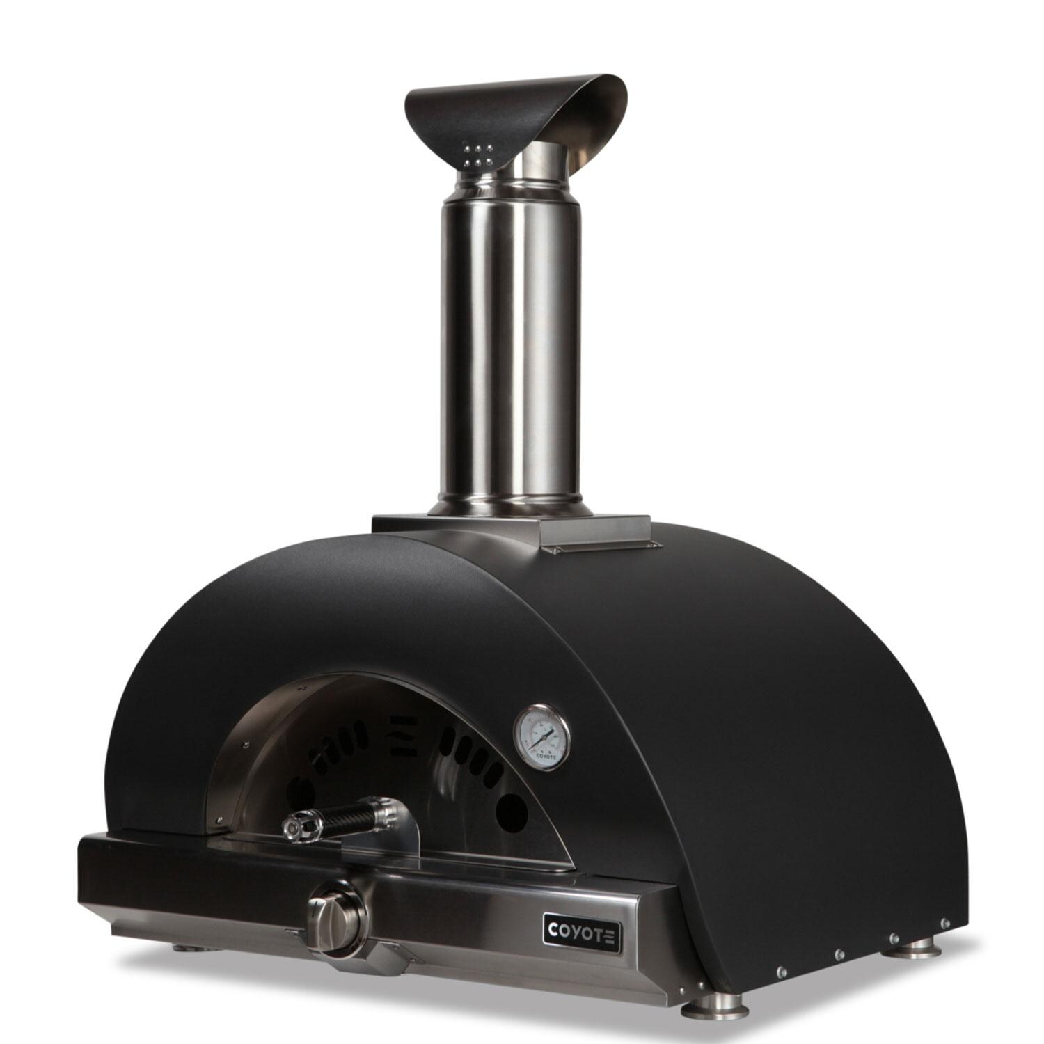 Coyote C1PZ30HMBNG 30 Inch Hybrid Natural Gas Pizza Oven - Matte Black - Left Angle - White Background thumbnail
