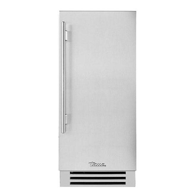 True 15 Inch 85 Lb. Right Hinge Outdoor Ice Maker - Stainless Steel - TUI-15-R-SS-D