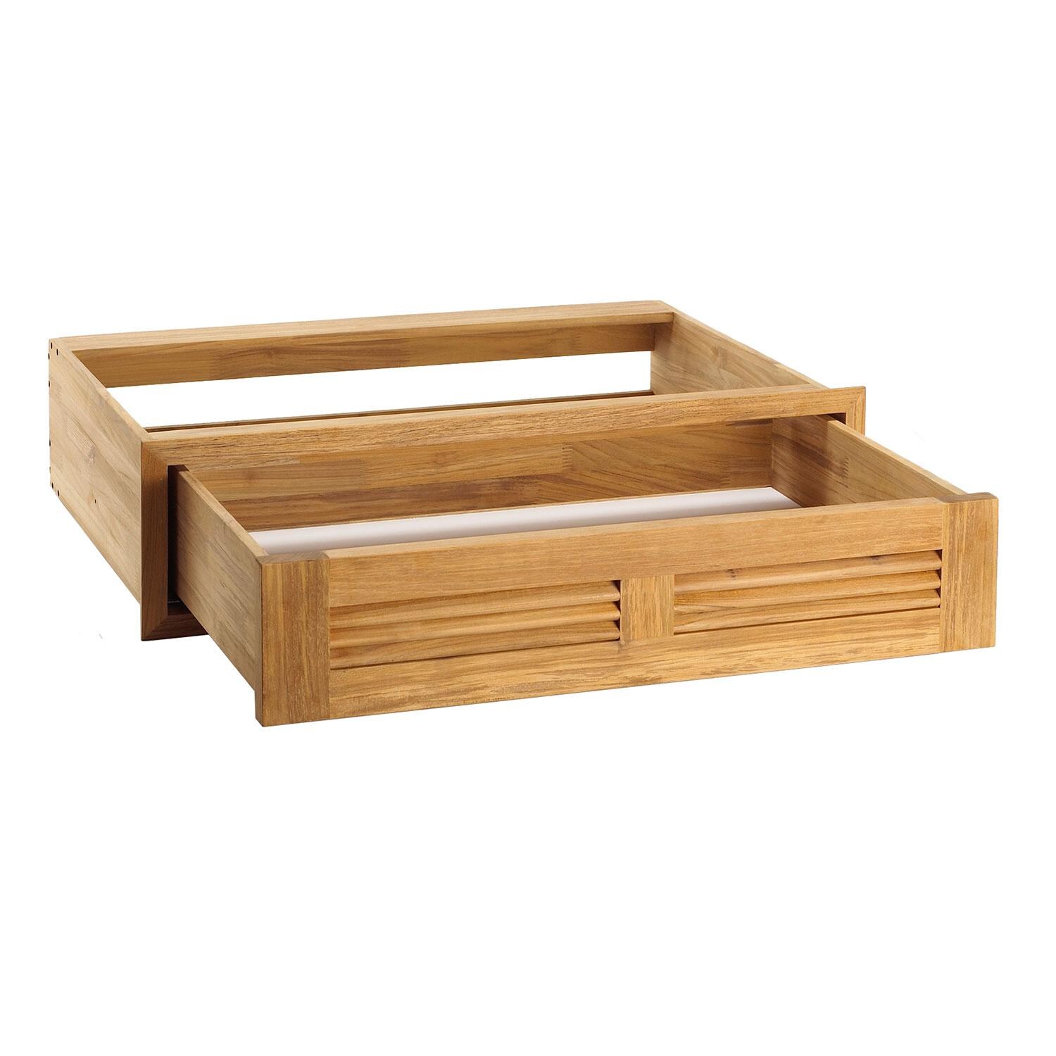 Pacific Teak 30 Inch Louvered Single Drawer - Open thumbnail