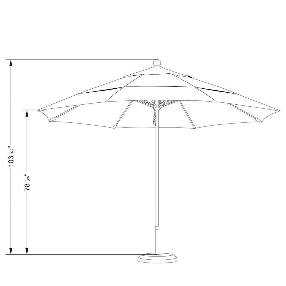 California Umbrella Allure Series 11 Ft Octagonal Stainless Steel Patio