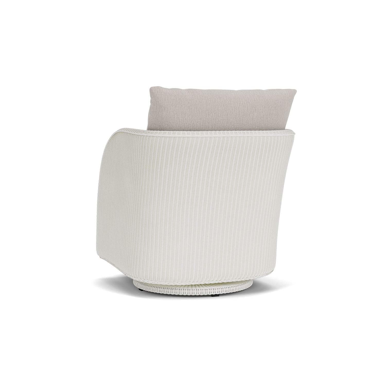 Lloyd Flanders Essence Swivel Glider Lounge Chair W/Remy Cloud Fabric - Matte White Finish - Back Left thumbnail