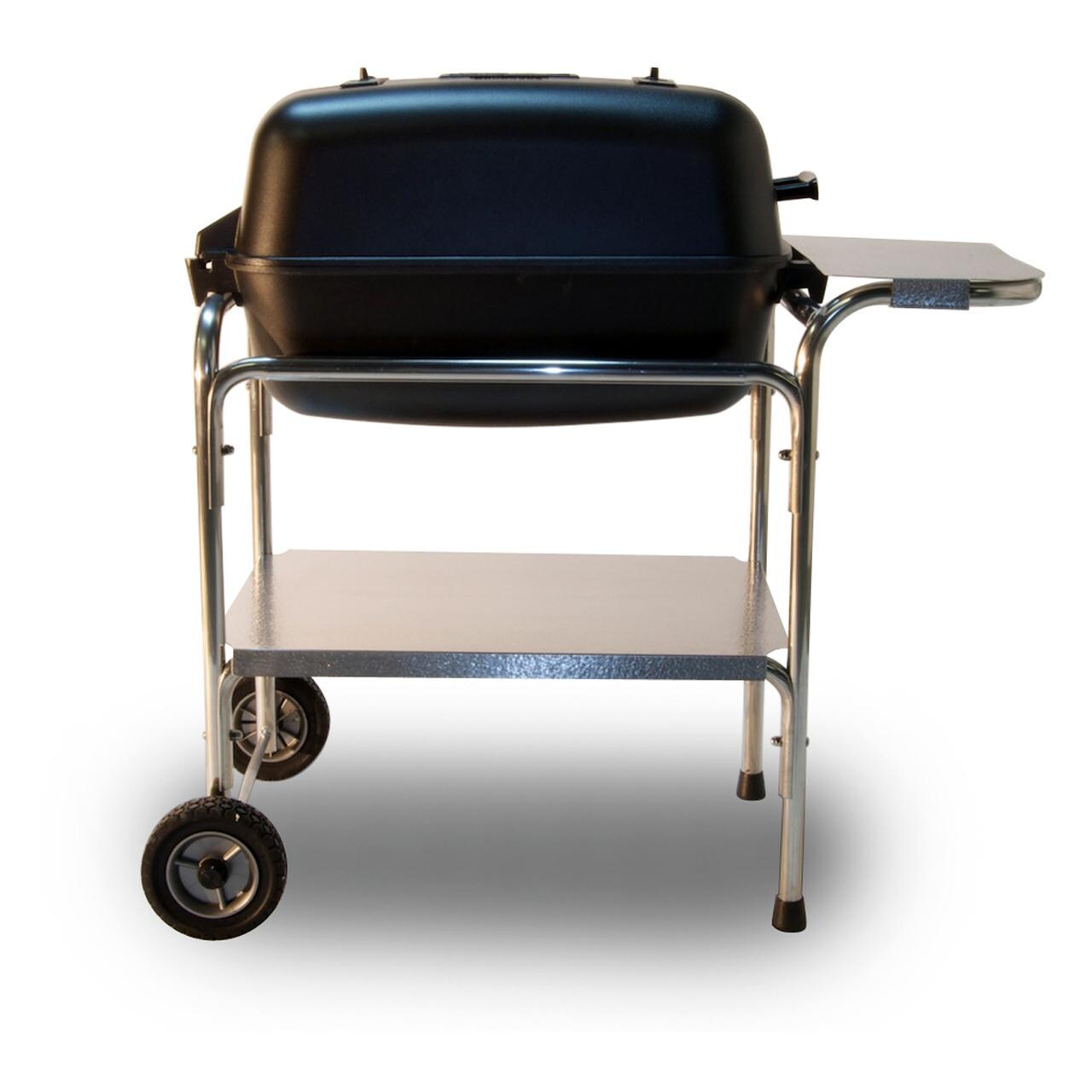 Portable Kitchen Cast Aluminum Freestanding Charcoal Grill & Smoker - Left Side View thumbnail