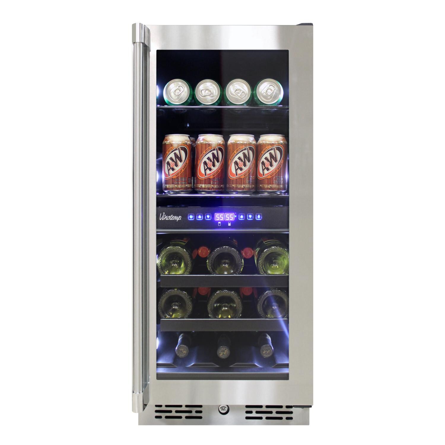Vinotemp 15Inch Outdoor Rated Dual Zone Beverage Cooler VT